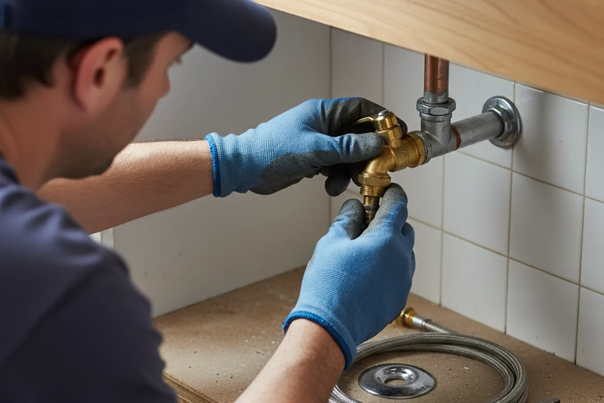 Shutoff valve and fitting work during Emergency Plumbing in Sealy